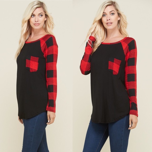 Clearance NWT women’s buffalo plaid check top - Picture 3 of 3